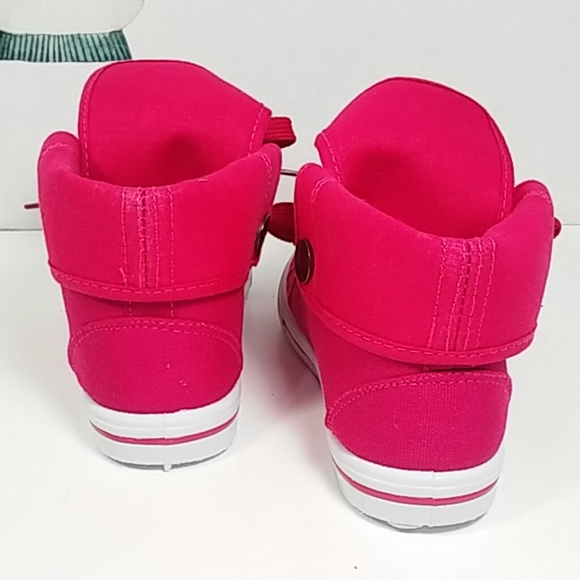 🆕 Girl's Fuchsia Pink Fold Over High Top 🆕 - Picture 4 of 7